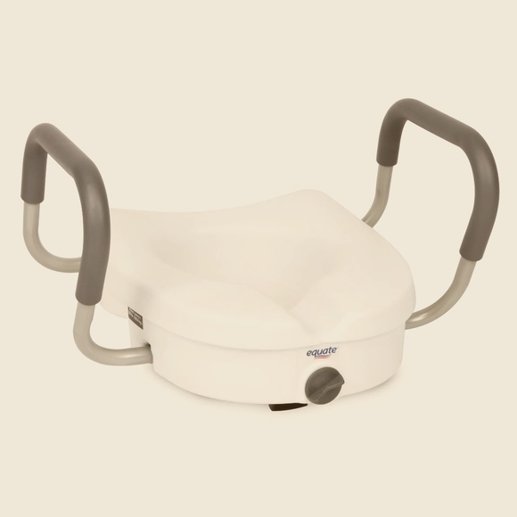 Equate Raised Toilet Seat with Handles, 5" Seat Riser, Fits Most Toilets - Picture 2 of 6